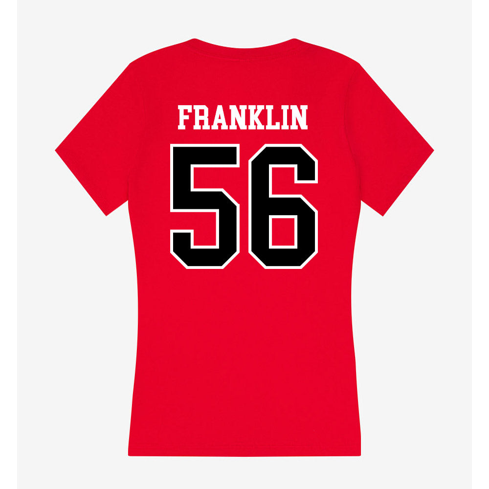 Valdosta State - NCAA Football : Javerius Franklin - Women's V-Neck T-Shirt-1