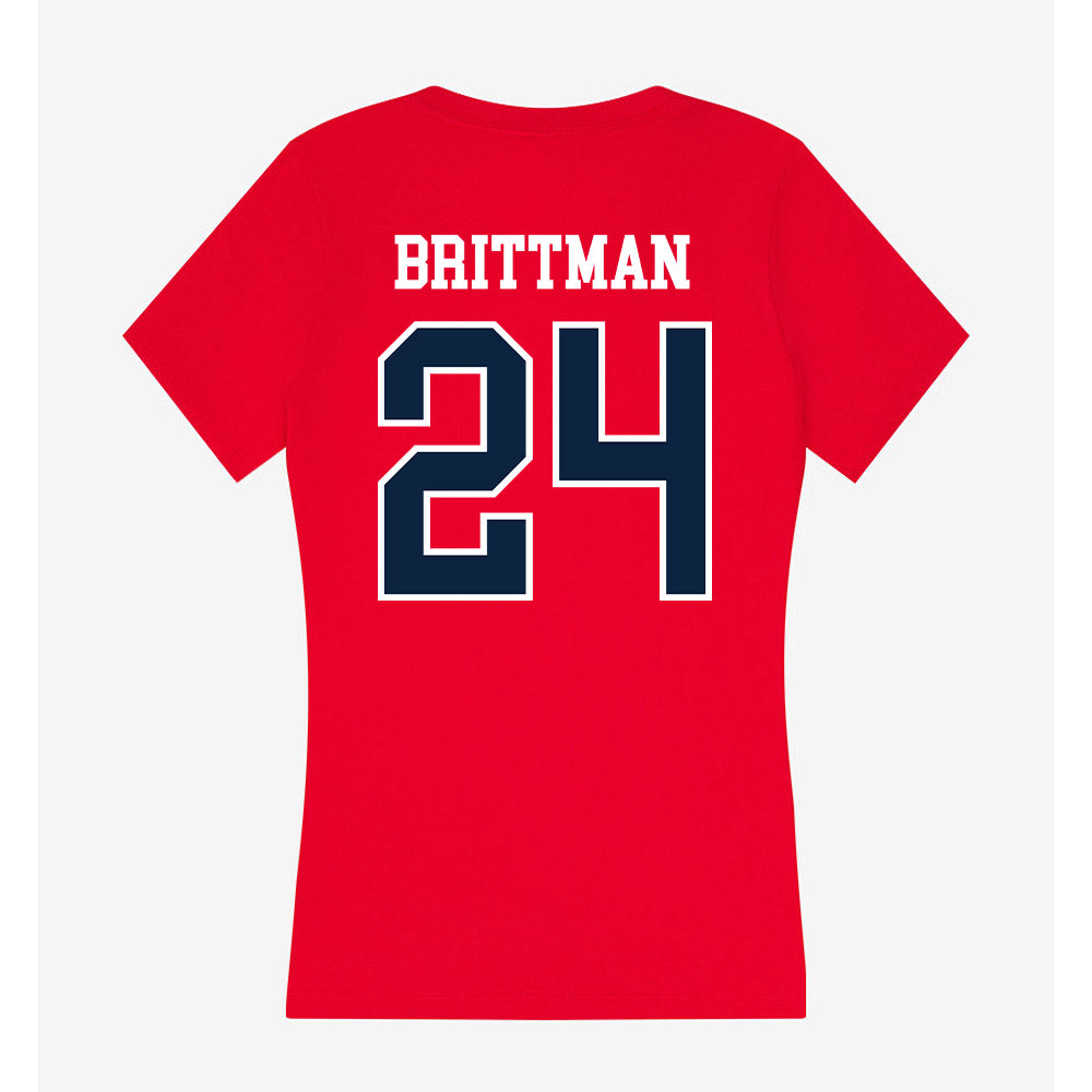 Stony Brook - NCAA Men's Lacrosse : Zach Brittman - Women's V-Neck T-Shirt-1