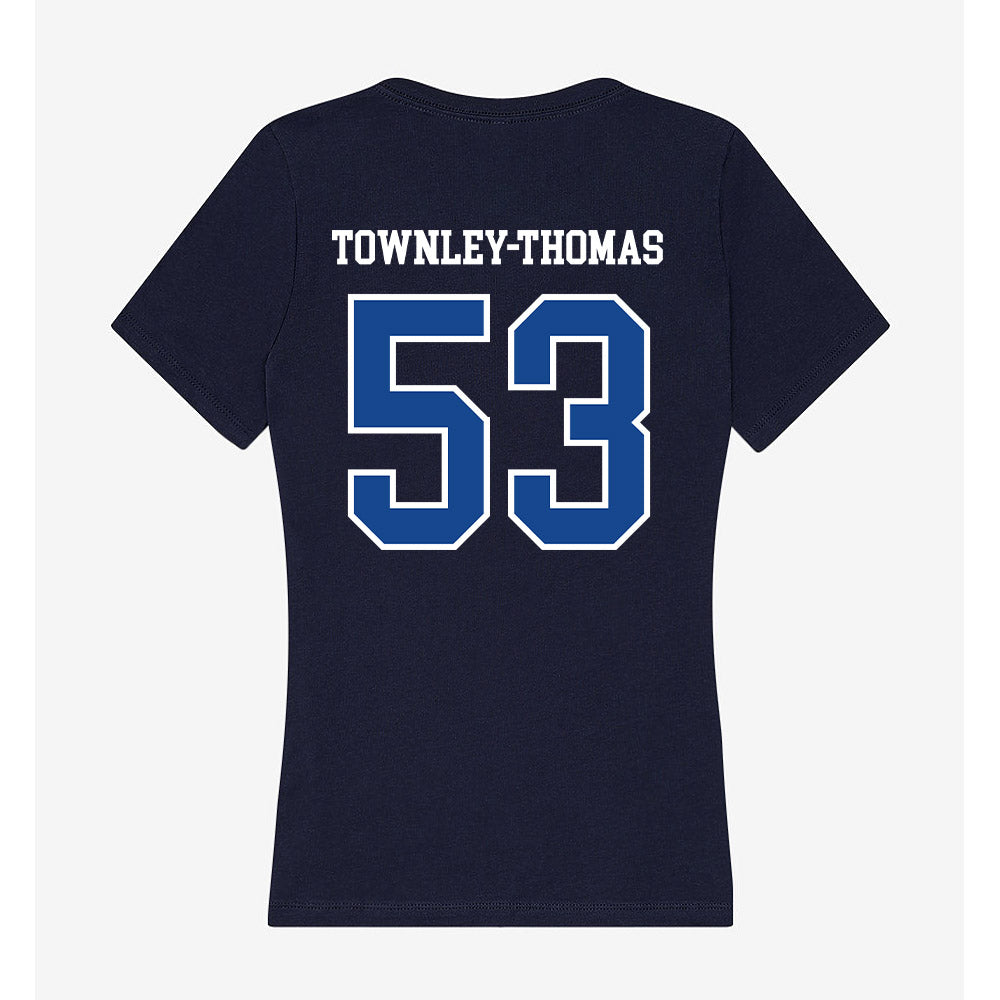 Creighton - NCAA Men's Basketball : Joshua Townley-Thomas - Women's V-Neck T-Shirt-1