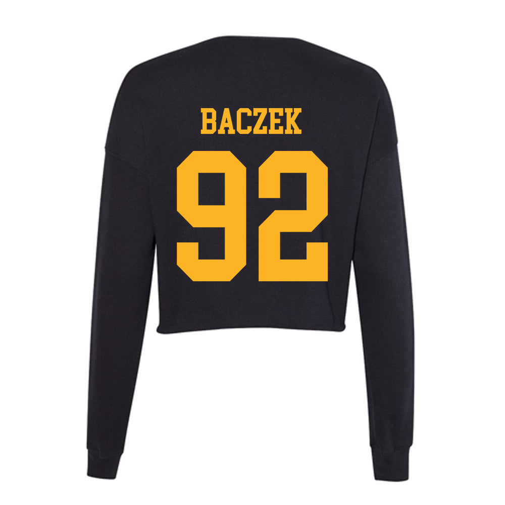 Valpo - NCAA Football : Caleb Baczek - Women's Cropped Crew Fleece-1