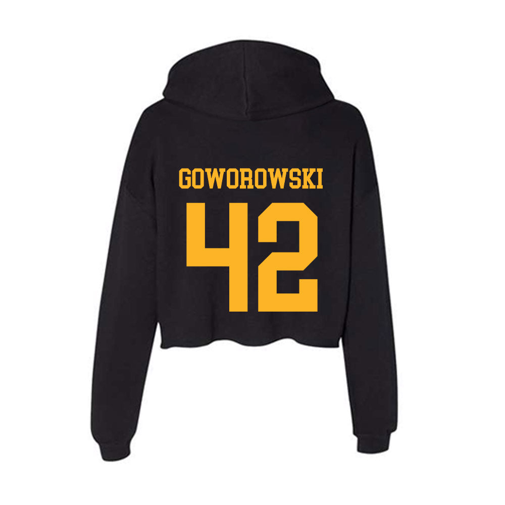Valpo - NCAA Football : Alex Goworowski - Women's Crop Fleece Hoodie-1