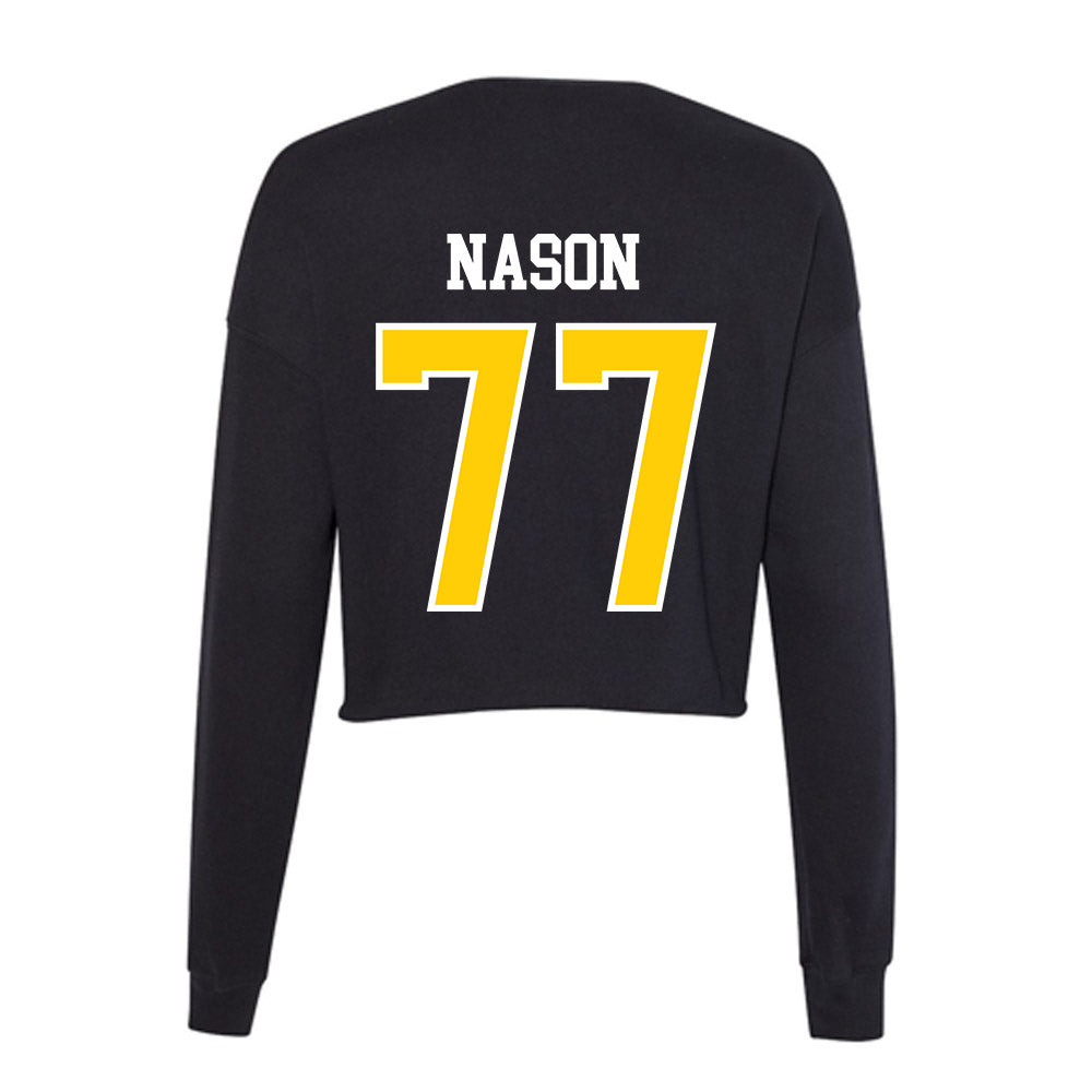 Michigan Tech - NCAA Football : Max Nason - Women's Cropped Crew Fleece-1