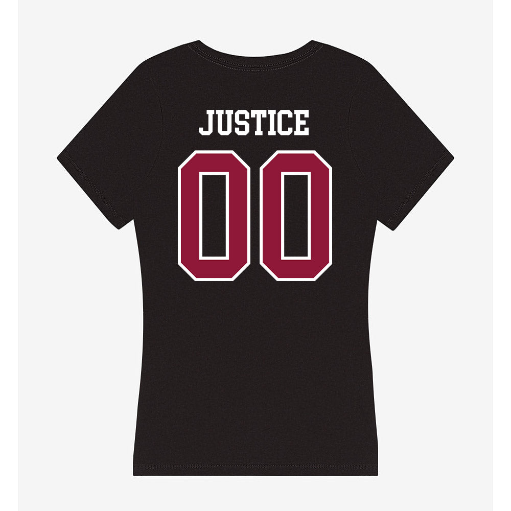 Henderson State - NCAA Football : Markavious Justice - Women's V-Neck T-Shirt-1