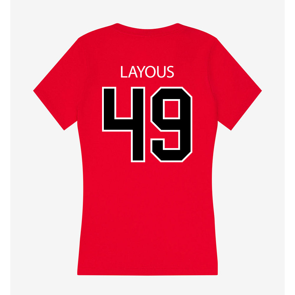 Marist - NCAA Football : Samer Layous - Women's V-Neck T-Shirt-1