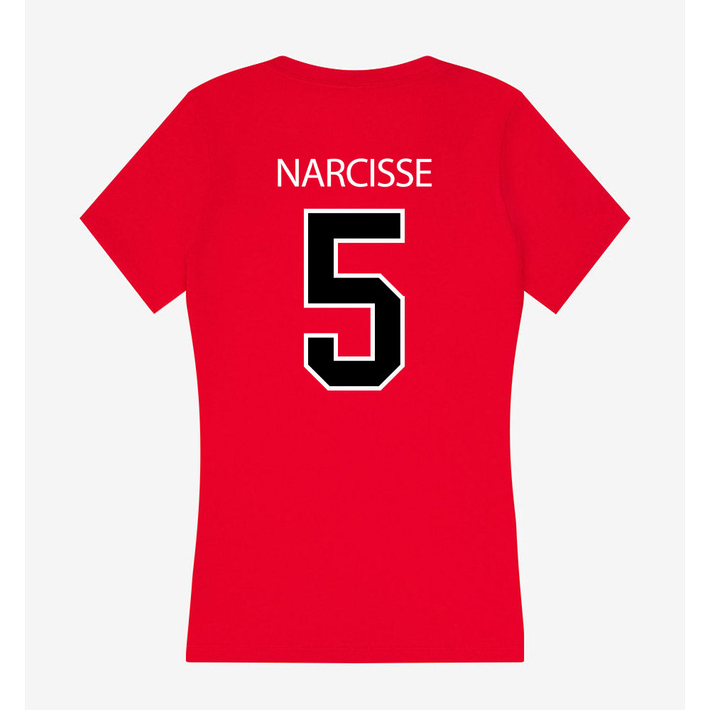 Marist - NCAA Football : Lamont Narcisse - Women's V-Neck T-Shirt-1