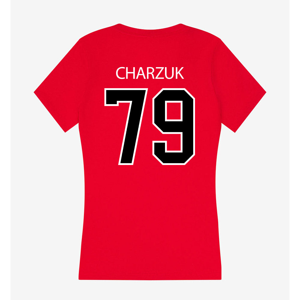 Marist - NCAA Football : Dixon Charzuk - Women's V-Neck T-Shirt-1