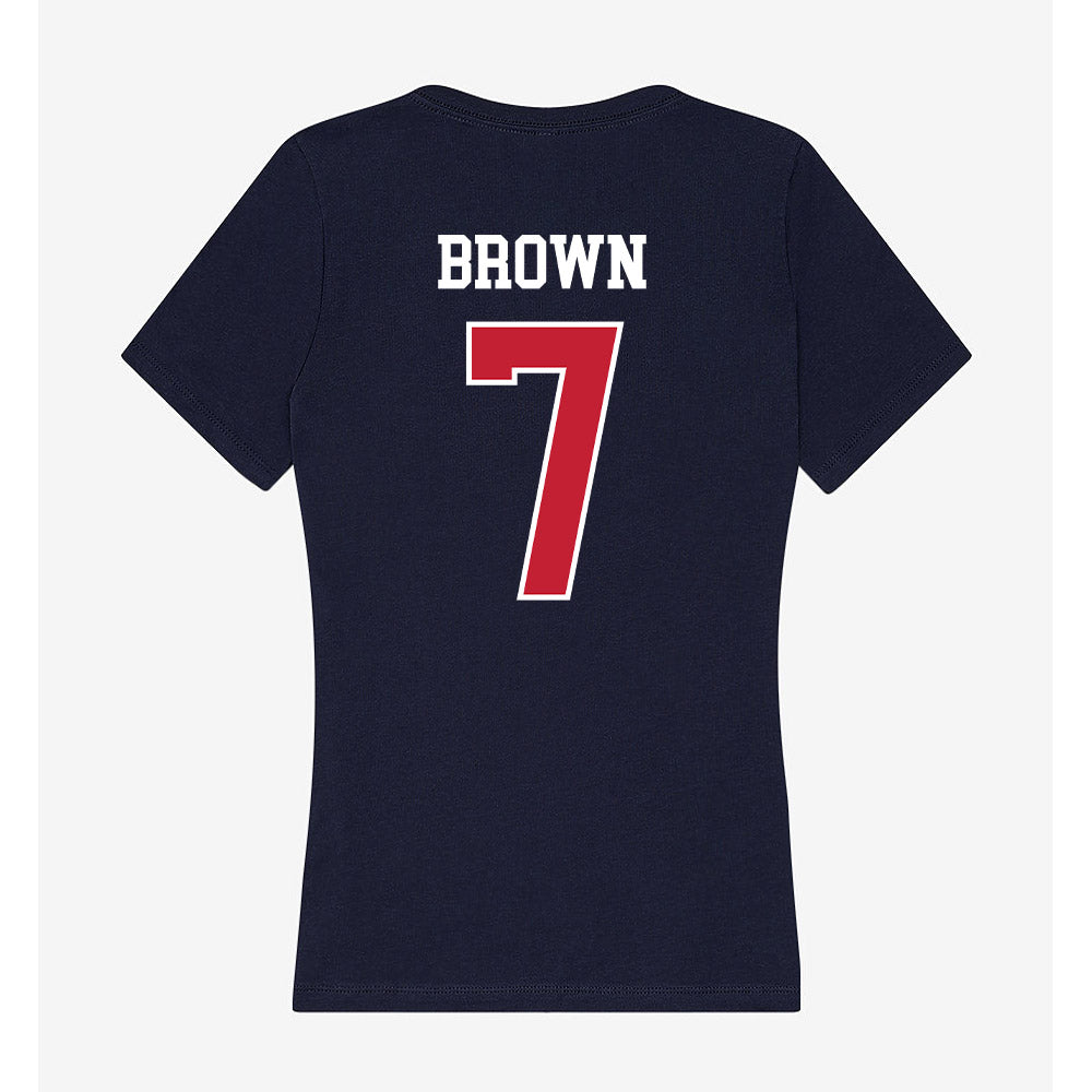 Utah Tech - NCAA Football : Taliq Brown - Women's V-Neck T-Shirt-1