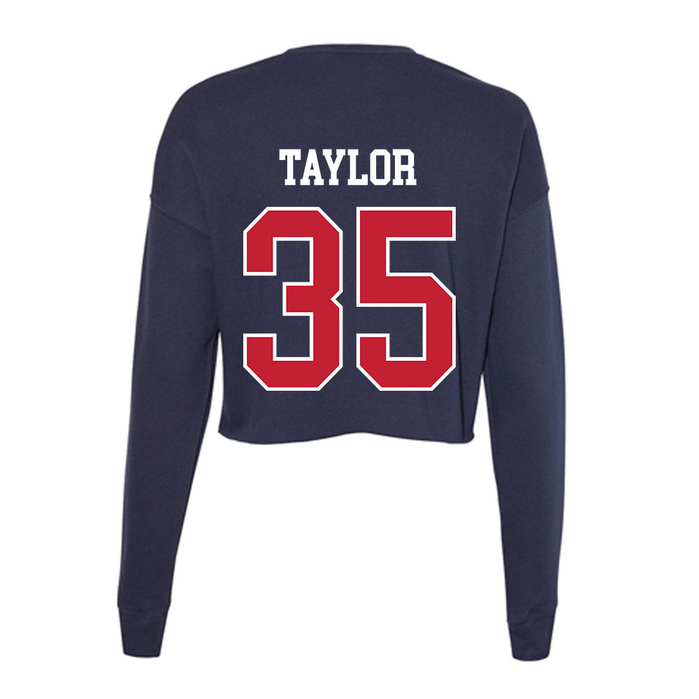 Utah Tech - NCAA Football : Damon Taylor - Women's Cropped Crew Fleece-1