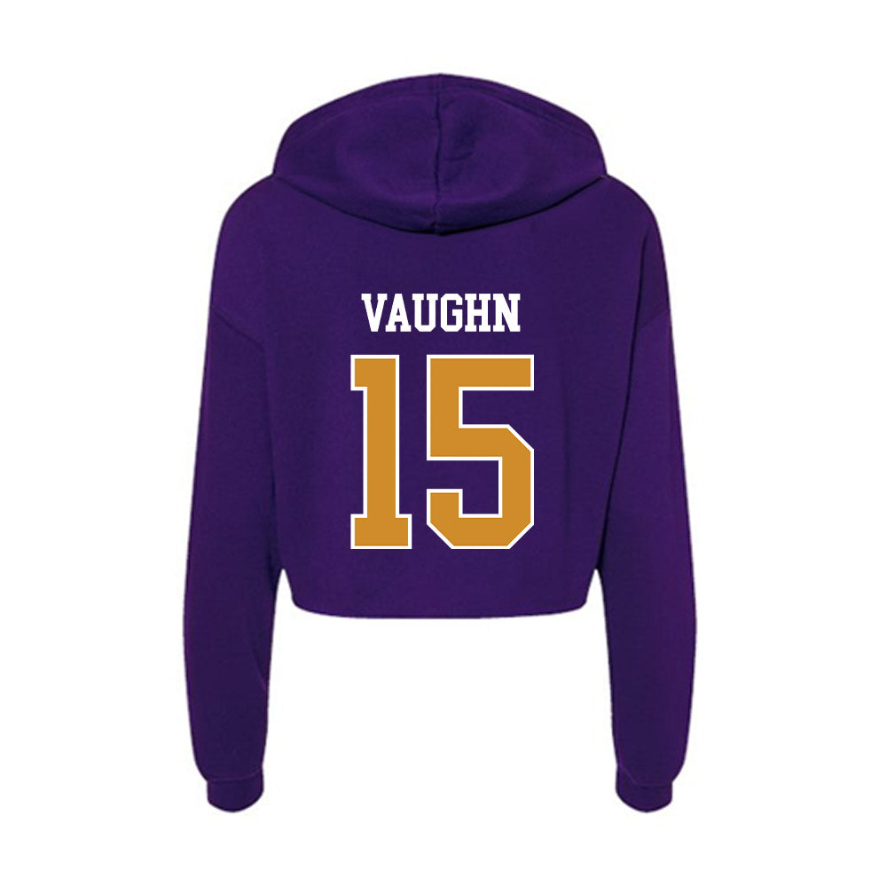 Alcorn - NCAA Football : Xzavier Vaughn - Women's Crop Fleece Hoodie-1