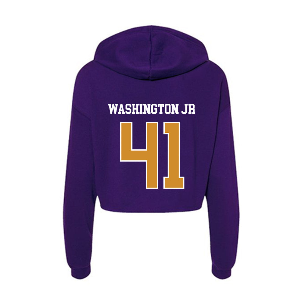 Alcorn - NCAA Football : Simeon Washington Jr - Women's Crop Fleece Hoodie-1