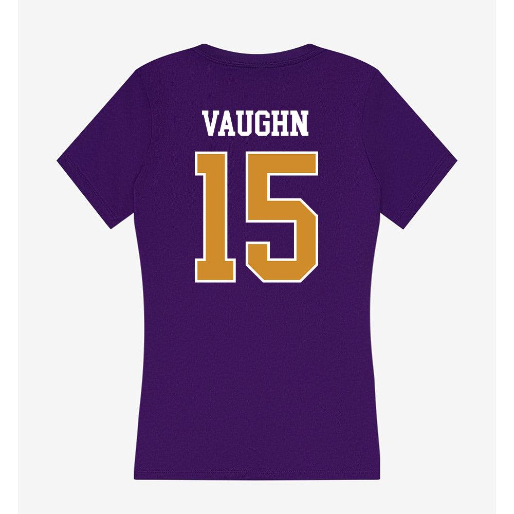 Alcorn - NCAA Football : Xzavier Vaughn - Women's V-Neck T-Shirt-1