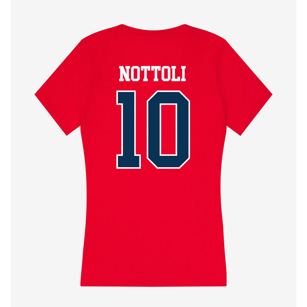 Saginaw Valley - NCAA Men's Soccer : Elliot Nottoli - Women's V-Neck T-Shirt-1