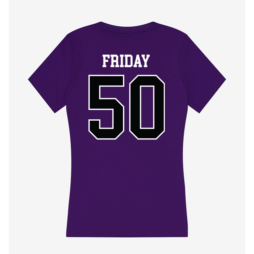 Stonehill - NCAA Football : Vahn Friday - Women's V-Neck T-Shirt-1