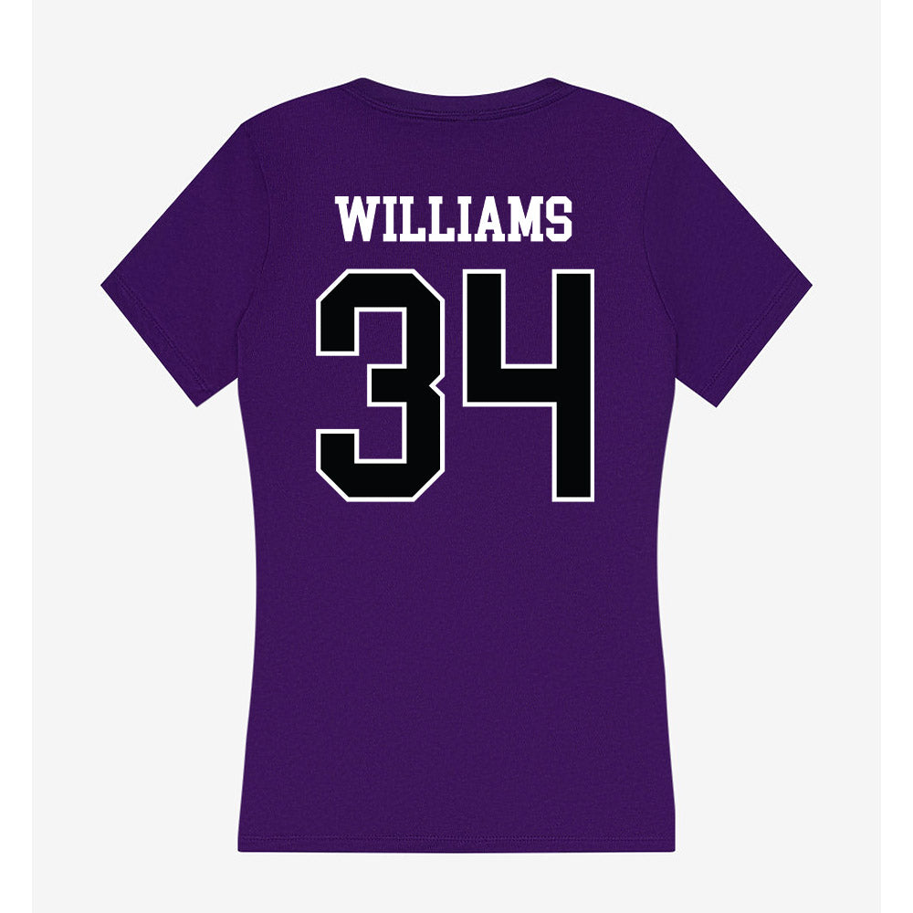 Stonehill - NCAA Football : Ja'Dyn Williams - Women's V-Neck T-Shirt-1