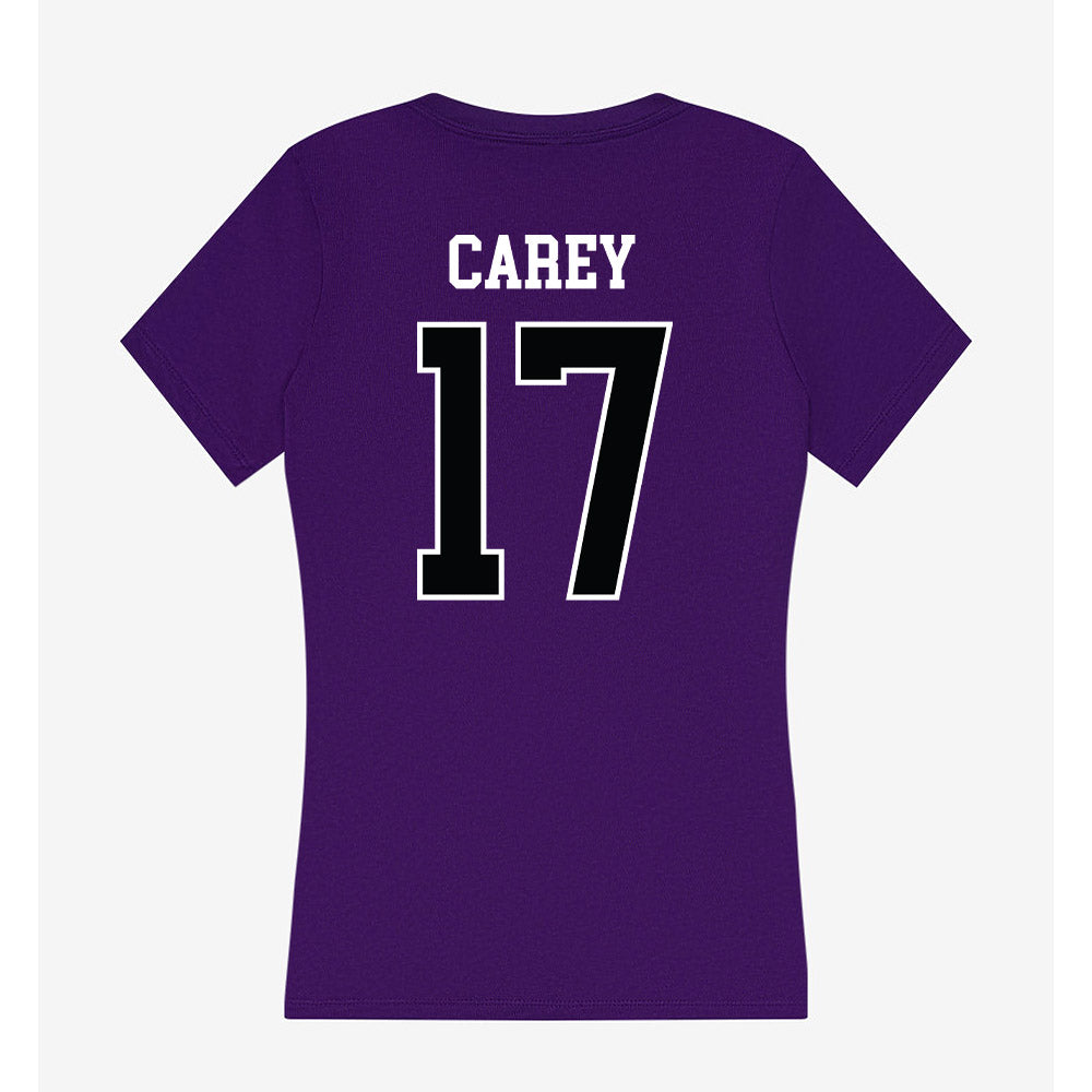 Stonehill - NCAA Women's Soccer : Katie Carey - Women's V-Neck T-Shirt-1
