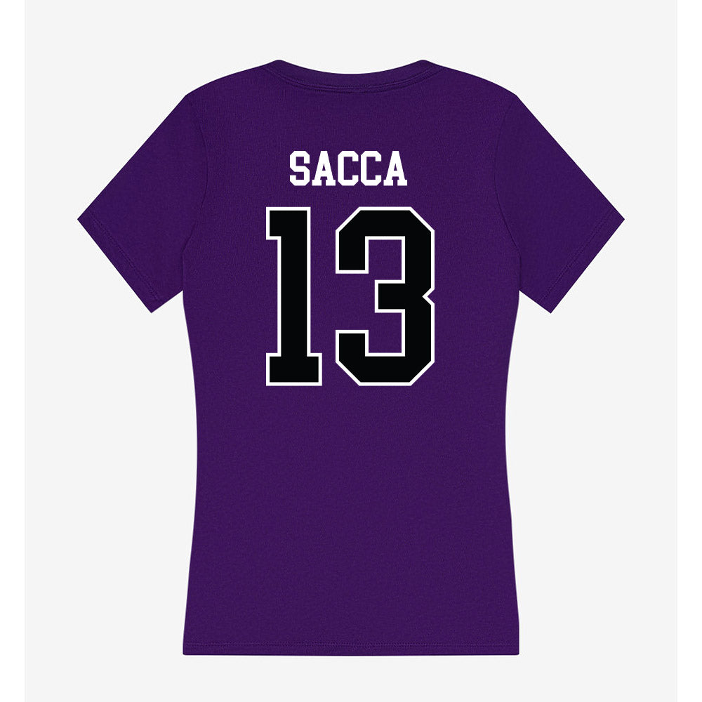 Stonehill - NCAA Women's Ice Hockey : Gracie Sacca - Women's V-Neck T-Shirt-1