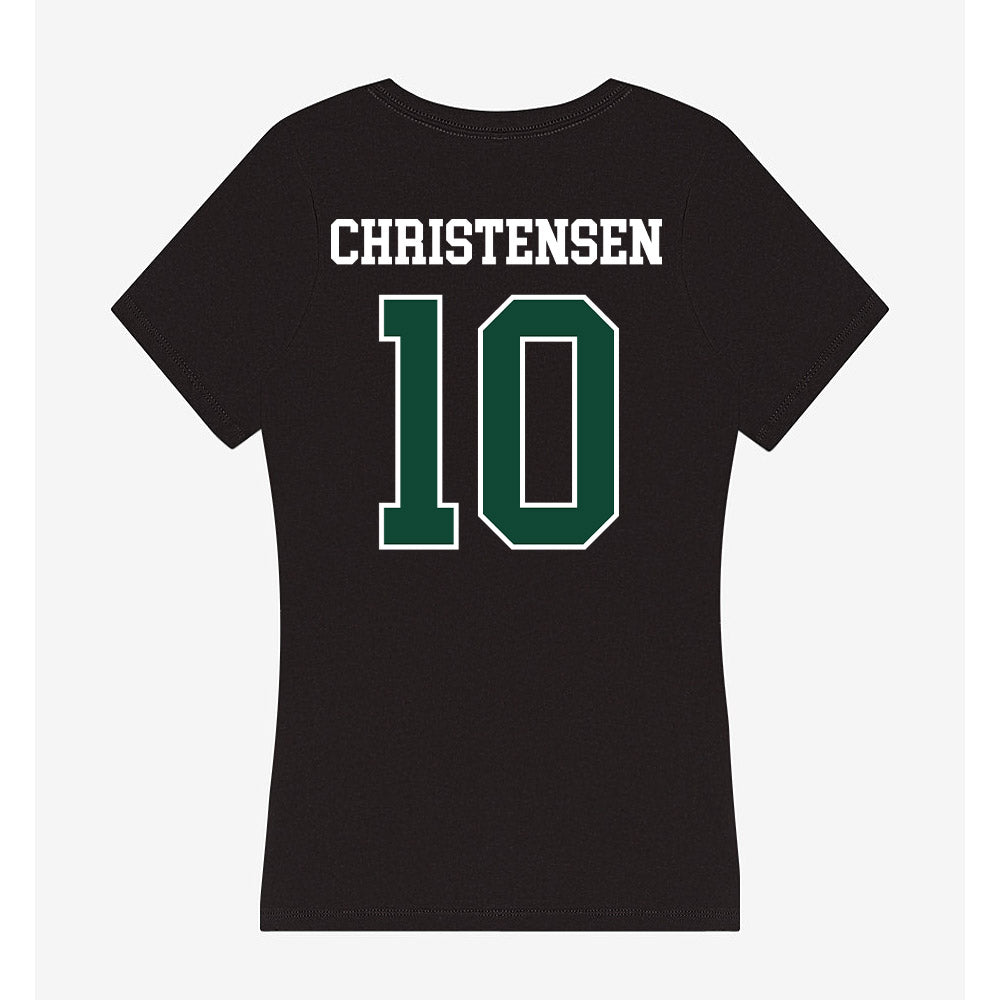 Tiffin - NCAA Women's Lacrosse : Delaney Christensen - Women's V-Neck T-Shirt-1