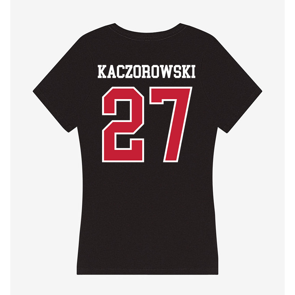 Lewis - NCAA Women's Volleyball : Rachel Kaczorowski - Women's V-Neck T-Shirt-1