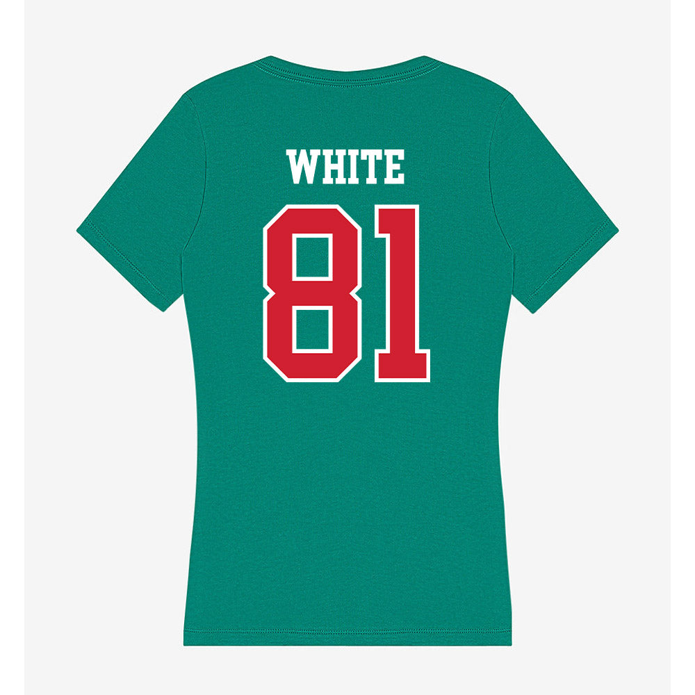 MVSU - NCAA Football : Christian White - Women's V-Neck T-Shirt-1