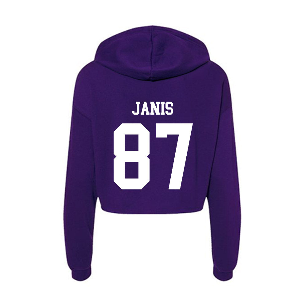 Sioux Falls - NCAA Football : Christian Janis - Women's Crop Fleece Hoodie-1