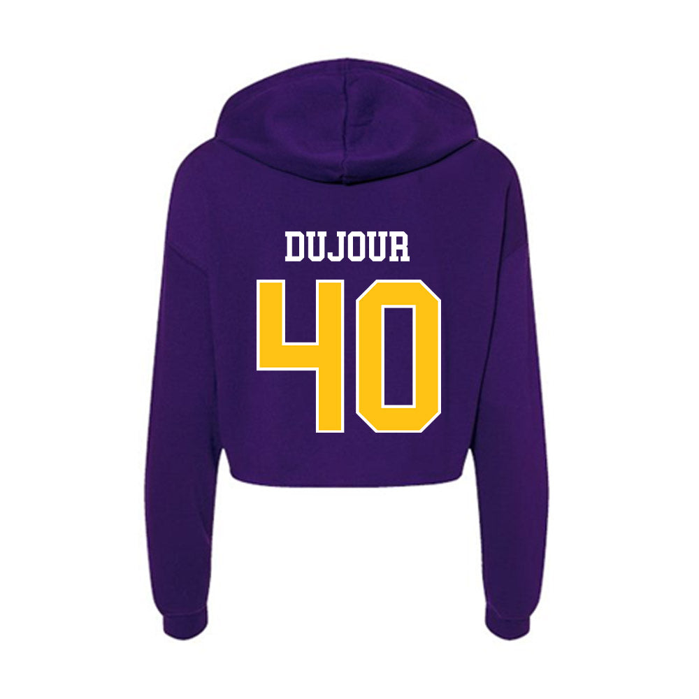 East Carolina - NCAA Football : Kendrick DuJour - Women's Crop Fleece Hoodie-1