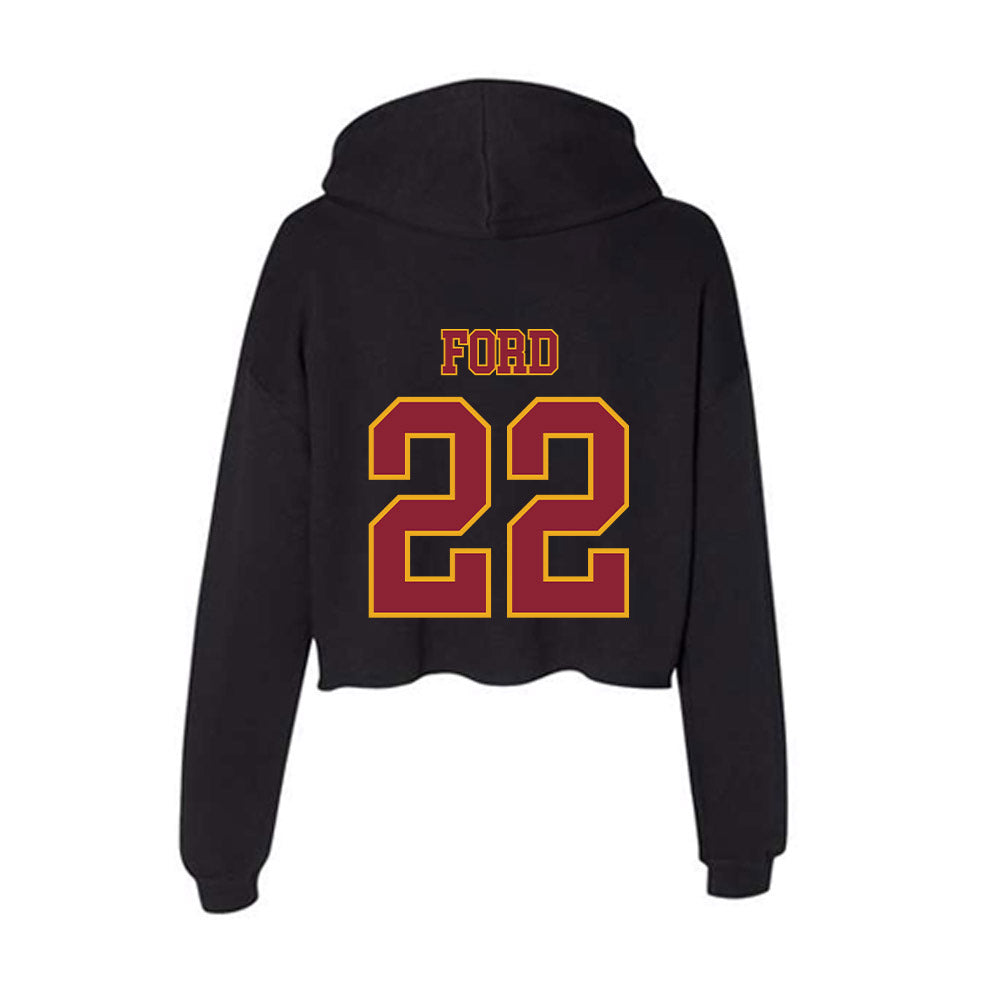 ULM - NCAA Football : DShaun Ford - Women's Crop Fleece Hoodie-1