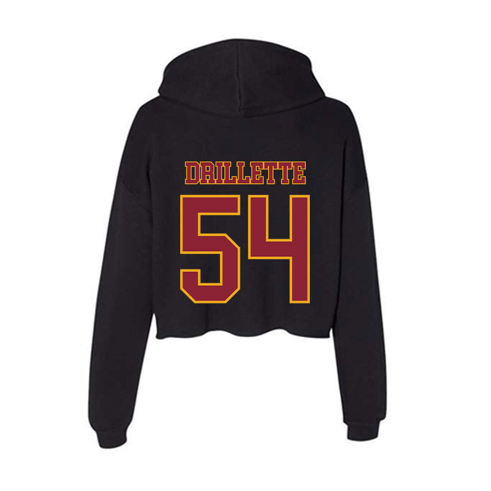 ULM - NCAA Football : Brett Drillette - Women's Crop Fleece Hoodie-1