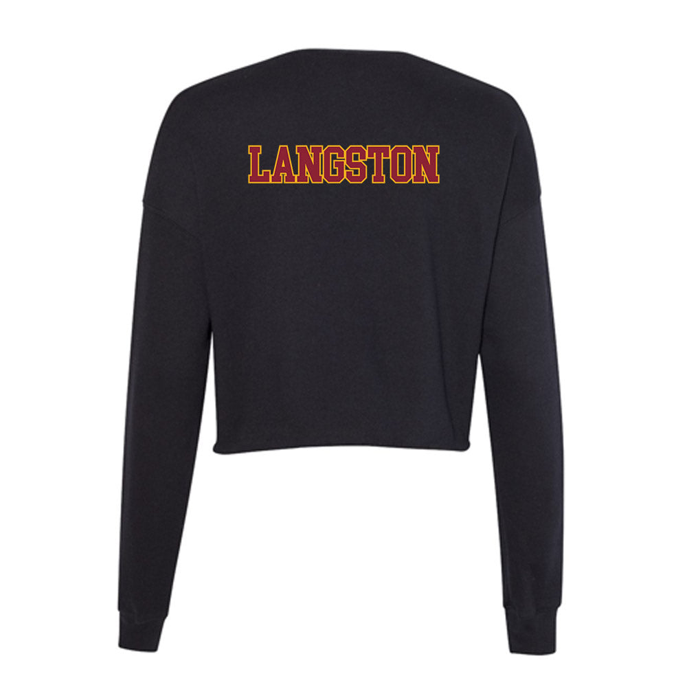 ULM - NCAA Football : Seidrion Langston - Women's Cropped Crew Fleece-1