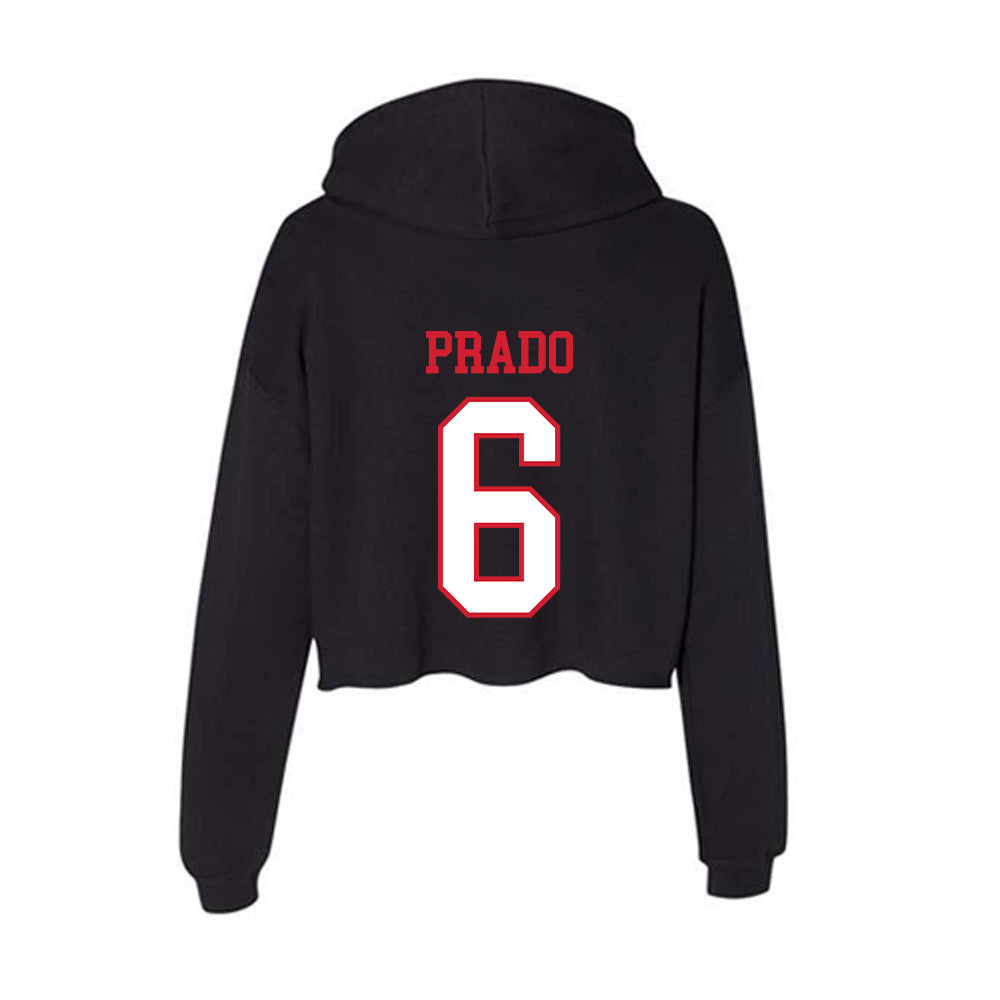 Northeastern - NCAA Men's Soccer : Jaden Prado - Women's Crop Fleece Hoodie-1