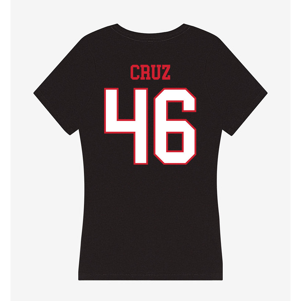Northeastern - NCAA Baseball : Angel Cruz - Women's V-Neck T-Shirt-1