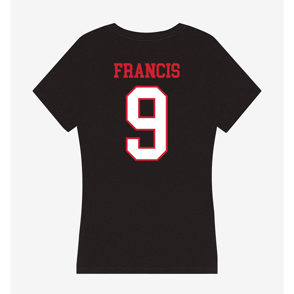 Northeastern - NCAA Men's Basketball : Tyler Francis - Women's V-Neck T-Shirt-1