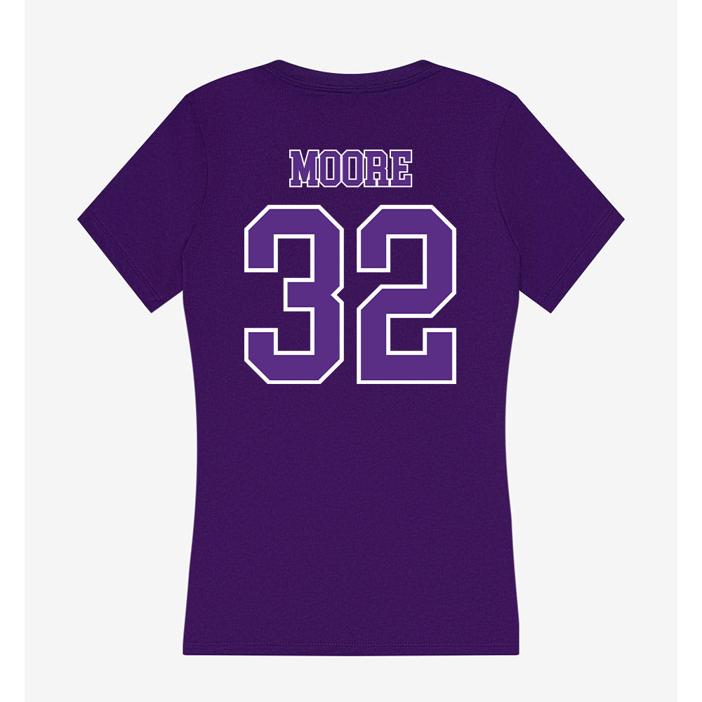Central Arkansas - NCAA Men's Basketball : Luke Moore - Women's V-Neck T-Shirt-1