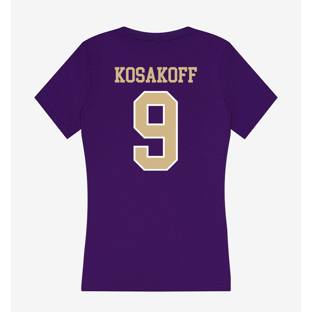 Washington - NCAA Men's Soccer : Charlie Kosakoff - Women's V-Neck T-Shirt-1