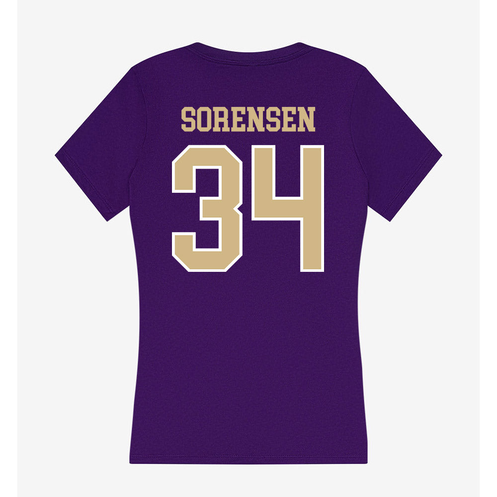 Washington - NCAA Baseball : Noah Sorensen - Women's V-Neck T-Shirt-1