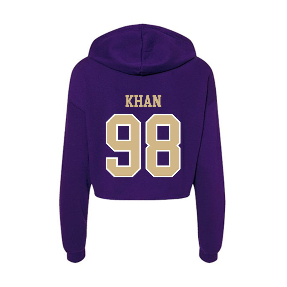 Washington - NCAA Football : Omar Khan - Women's Crop Fleece Hoodie-1