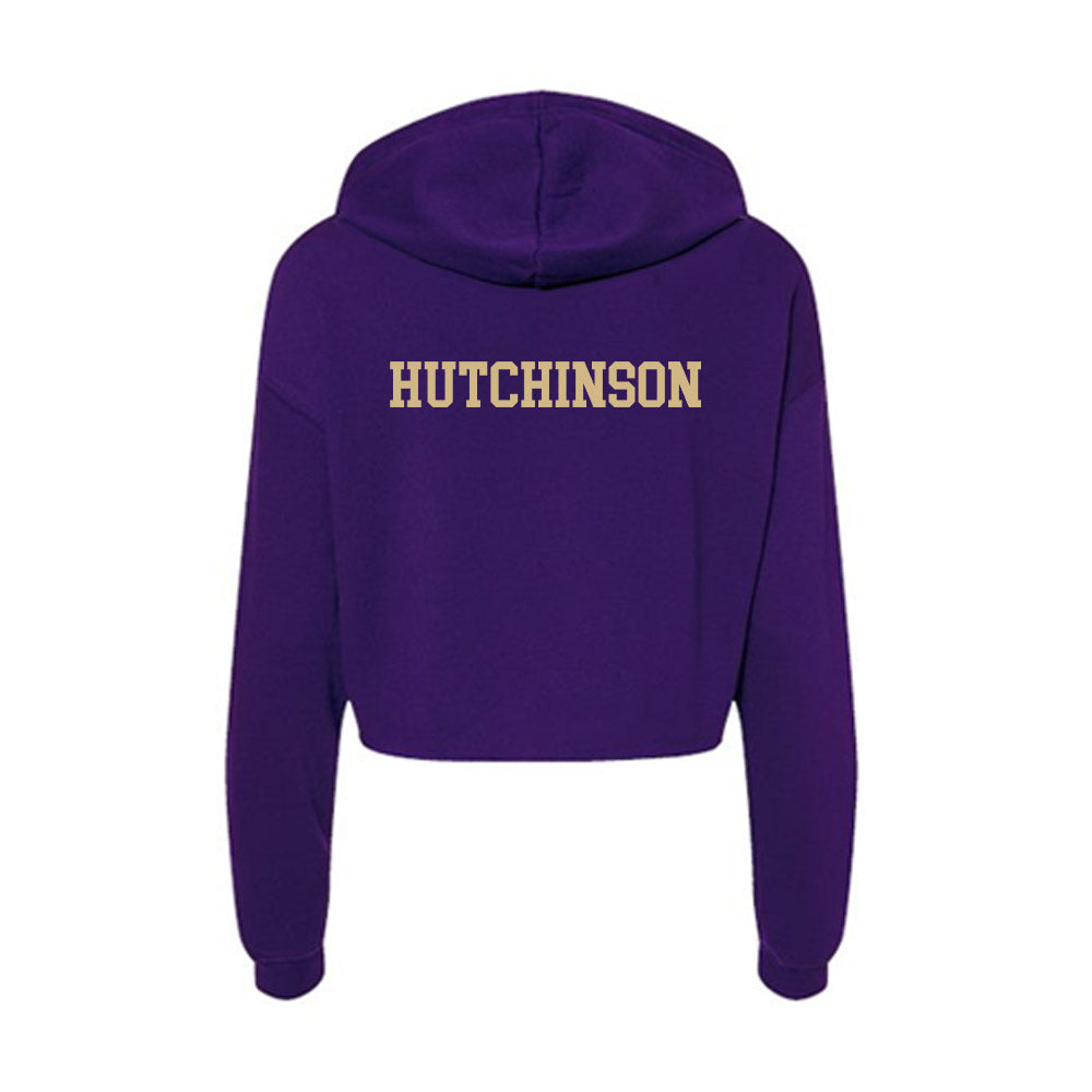 Washington - NCAA Men's Track & Field : Roman Hutchinson - Women's Crop Fleece Hoodie-1