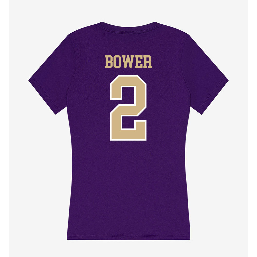 Washington - NCAA Baseball : Colton Bower - Women's V-Neck T-Shirt-1