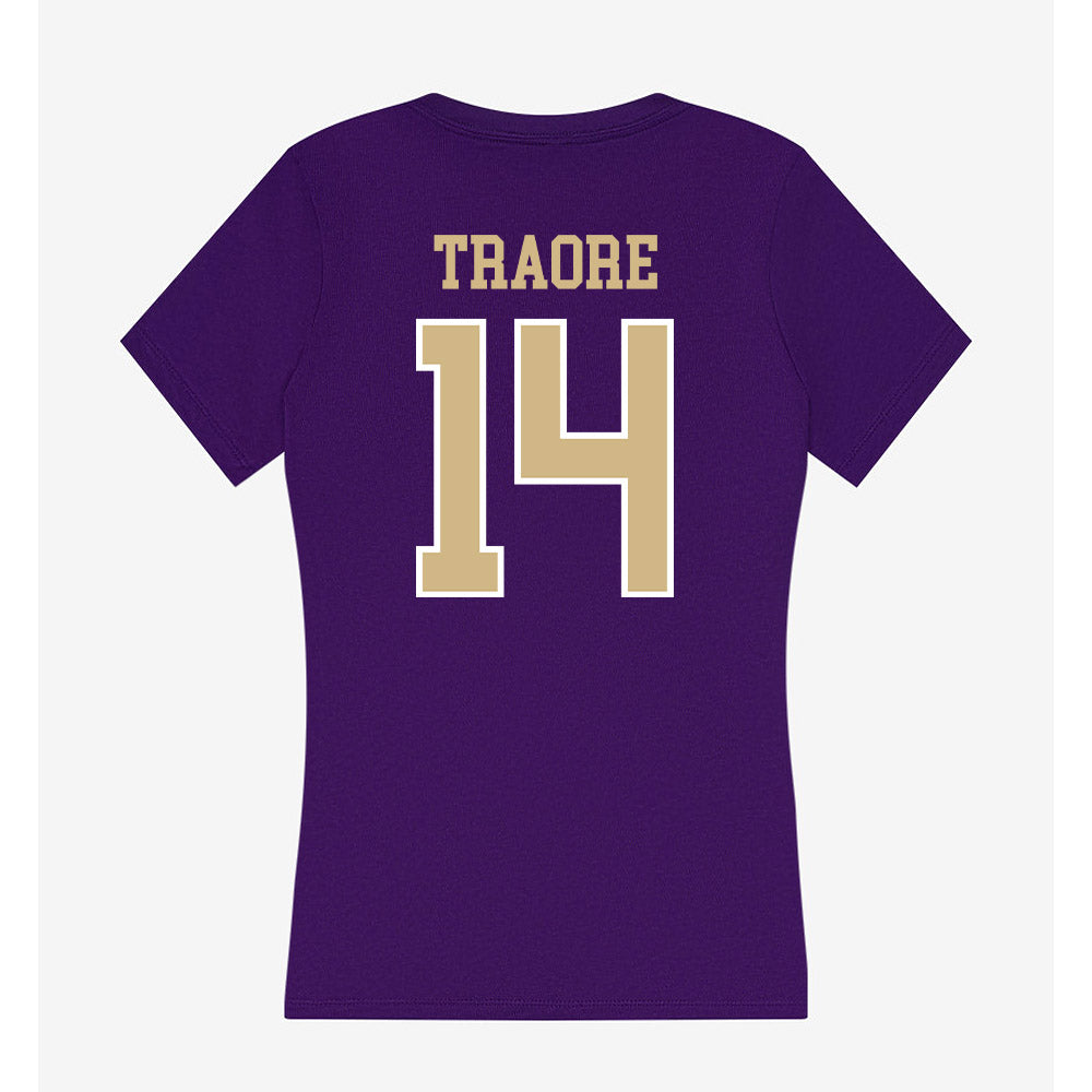 Washington - NCAA Men's Basketball : Mady Traore - Women's V-Neck T-Shirt-1