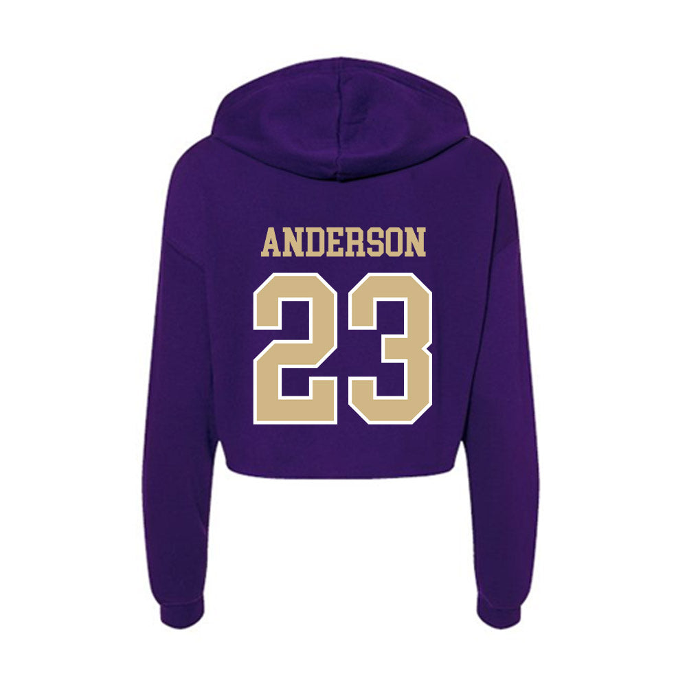 Washington - NCAA Women's Basketball : Olivia Anderson - Women's Crop Fleece Hoodie-1