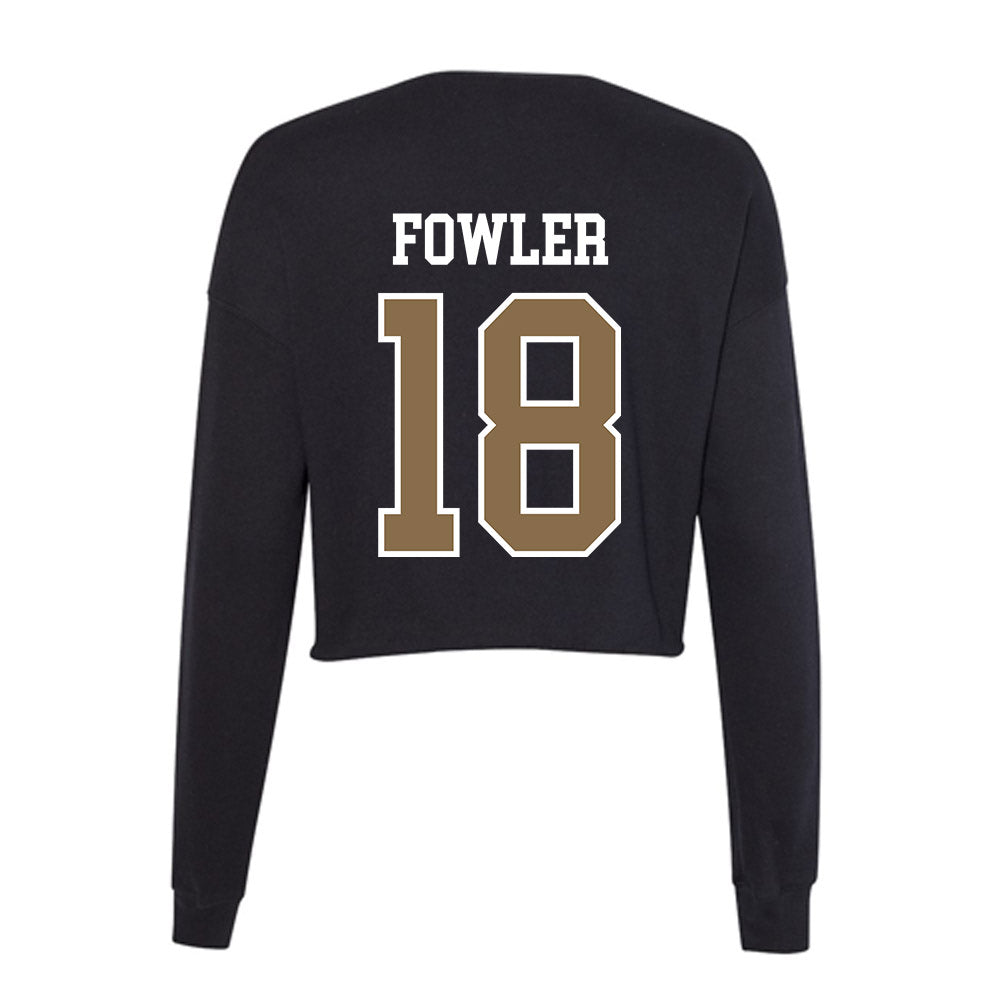 Wofford - NCAA Football : Jaden Fowler - Women's Cropped Crew Fleece-1