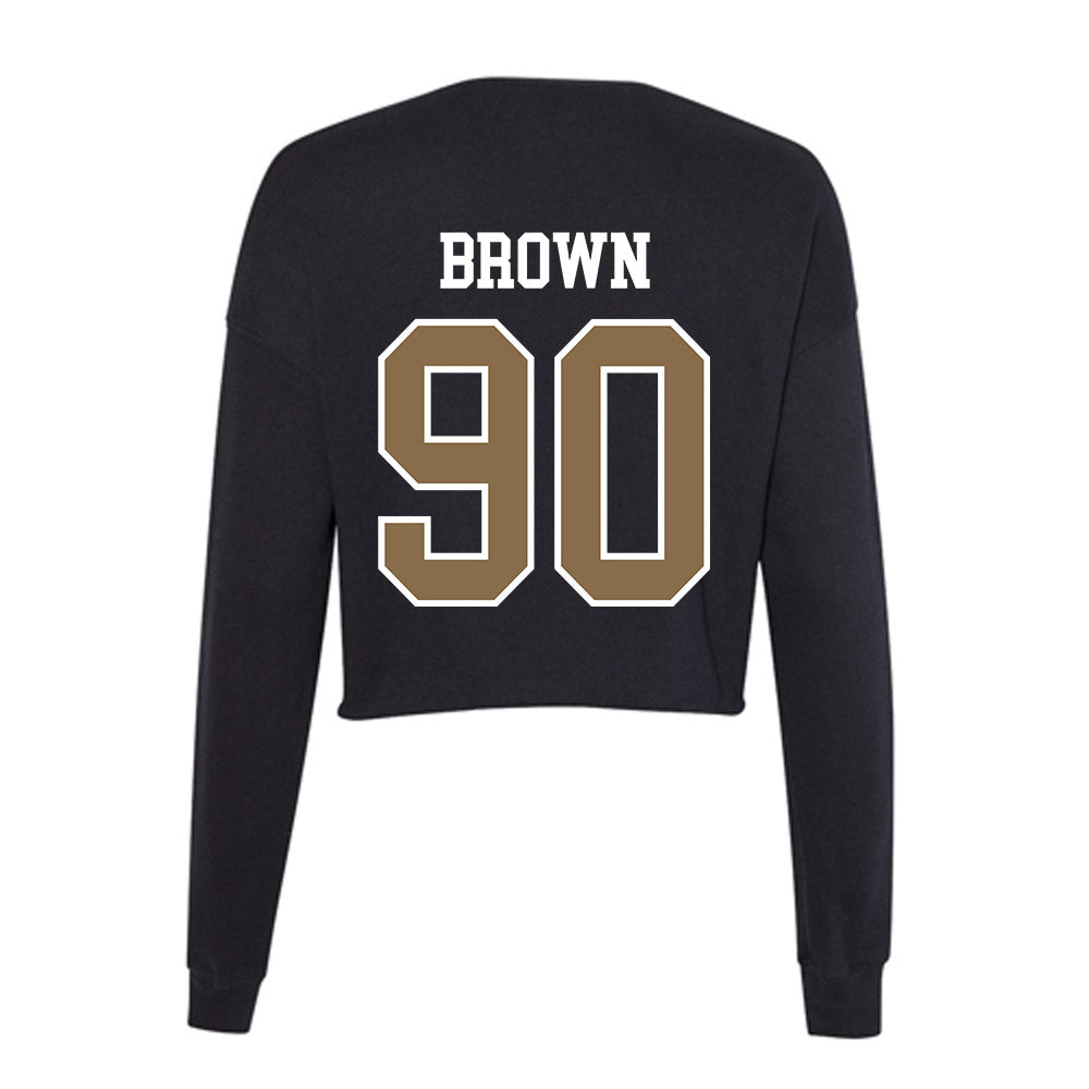 Wofford - NCAA Football : Omarion Brown - Women's Cropped Crew Fleece-1