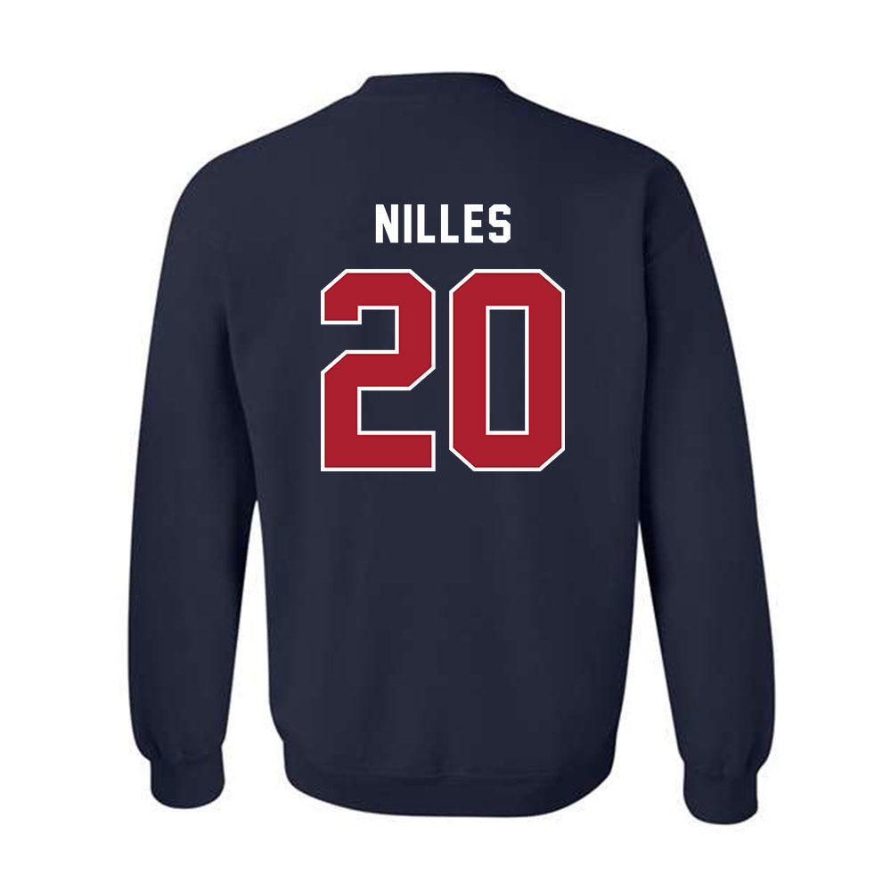 American - NCAA Women's Lacrosse : Alyssa Nilles - Crewneck Sweatshirt-1