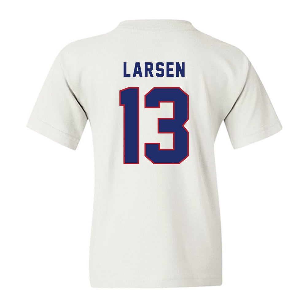 American - NCAA Women's Lacrosse : Carly Larsen - Youth T-Shirt-1
