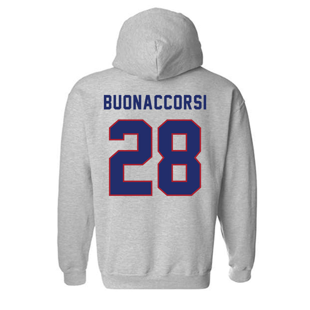 American - NCAA Women's Lacrosse : Samantha Buonaccorsi - Classic Shersey Hooded Sweatshirt-1