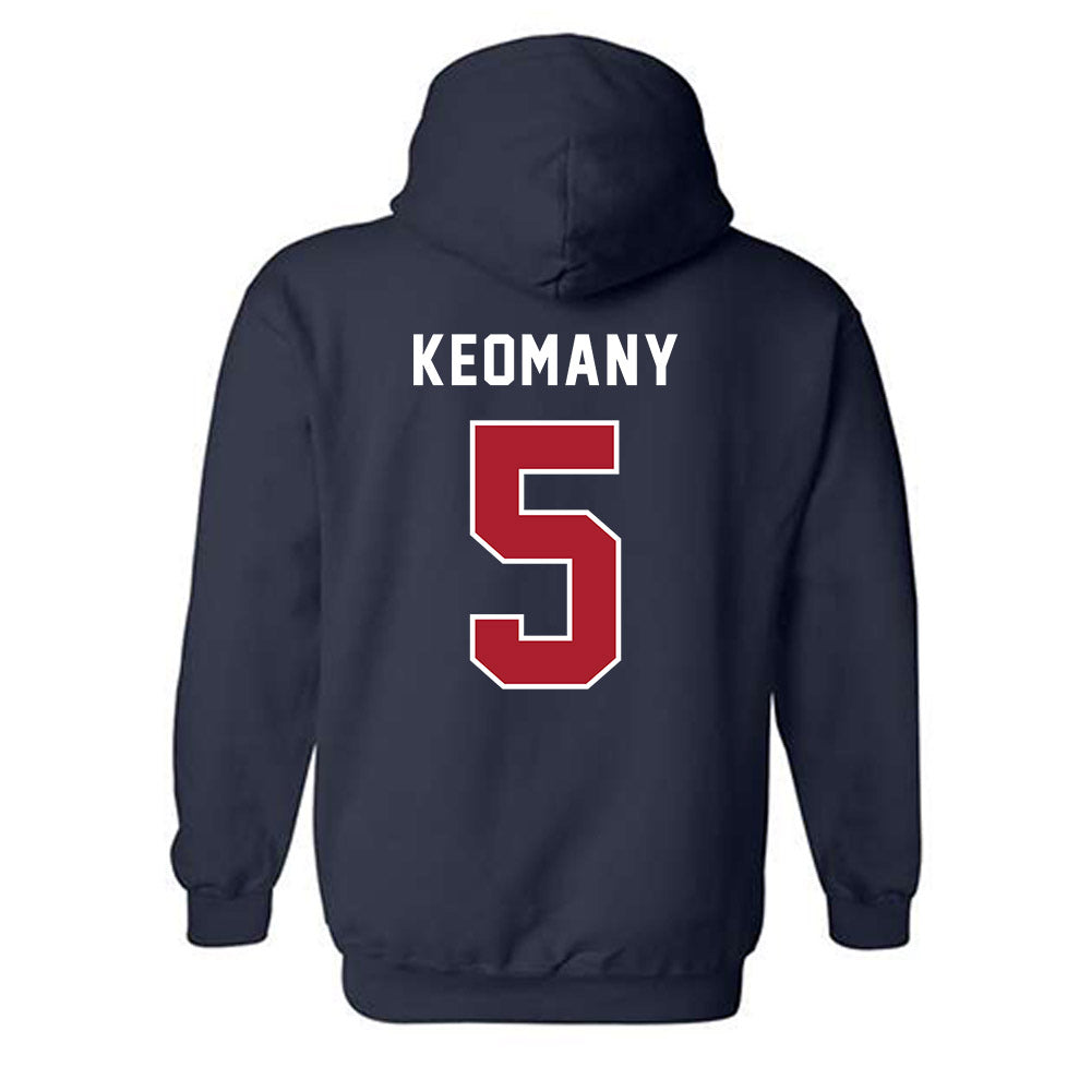American - NCAA Men's Soccer : Kobe Keomany - Hooded Sweatshirt-1