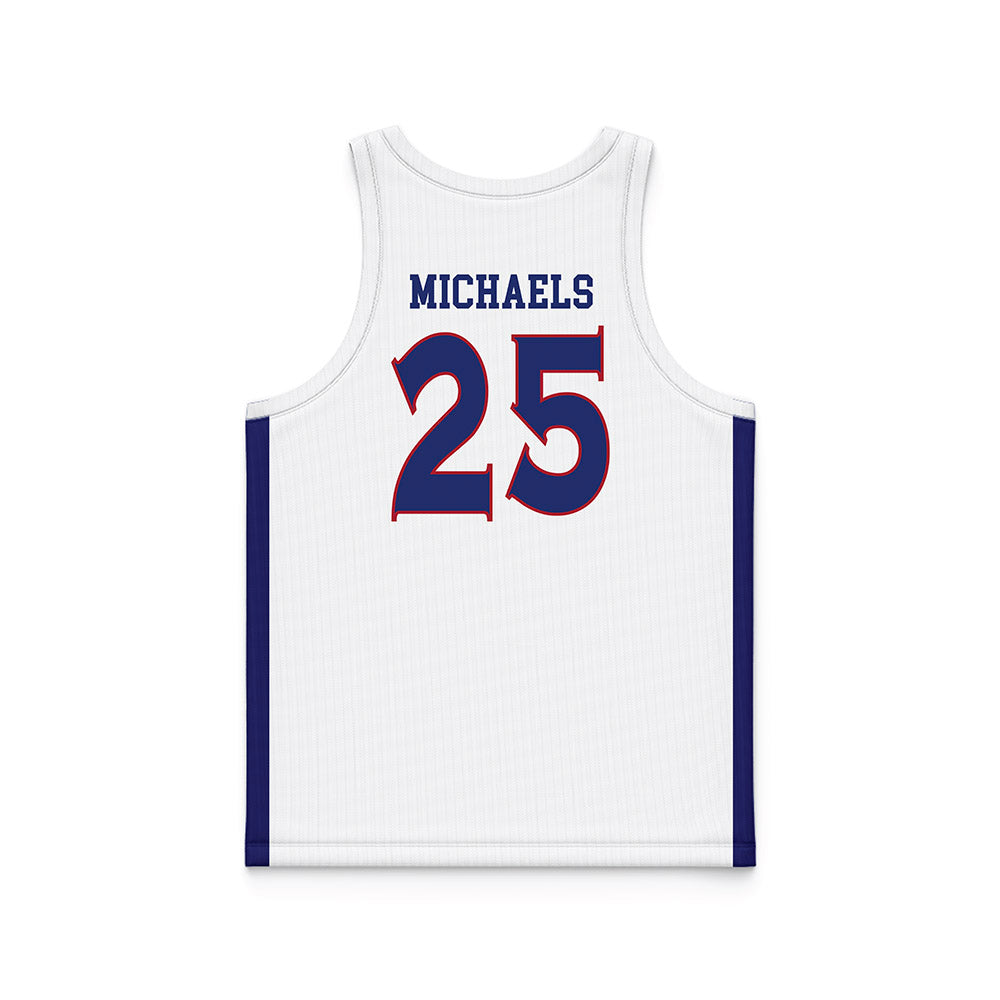 American - NCAA Men's Basketball : Eric Michaels - White Basketball Jersey-1
