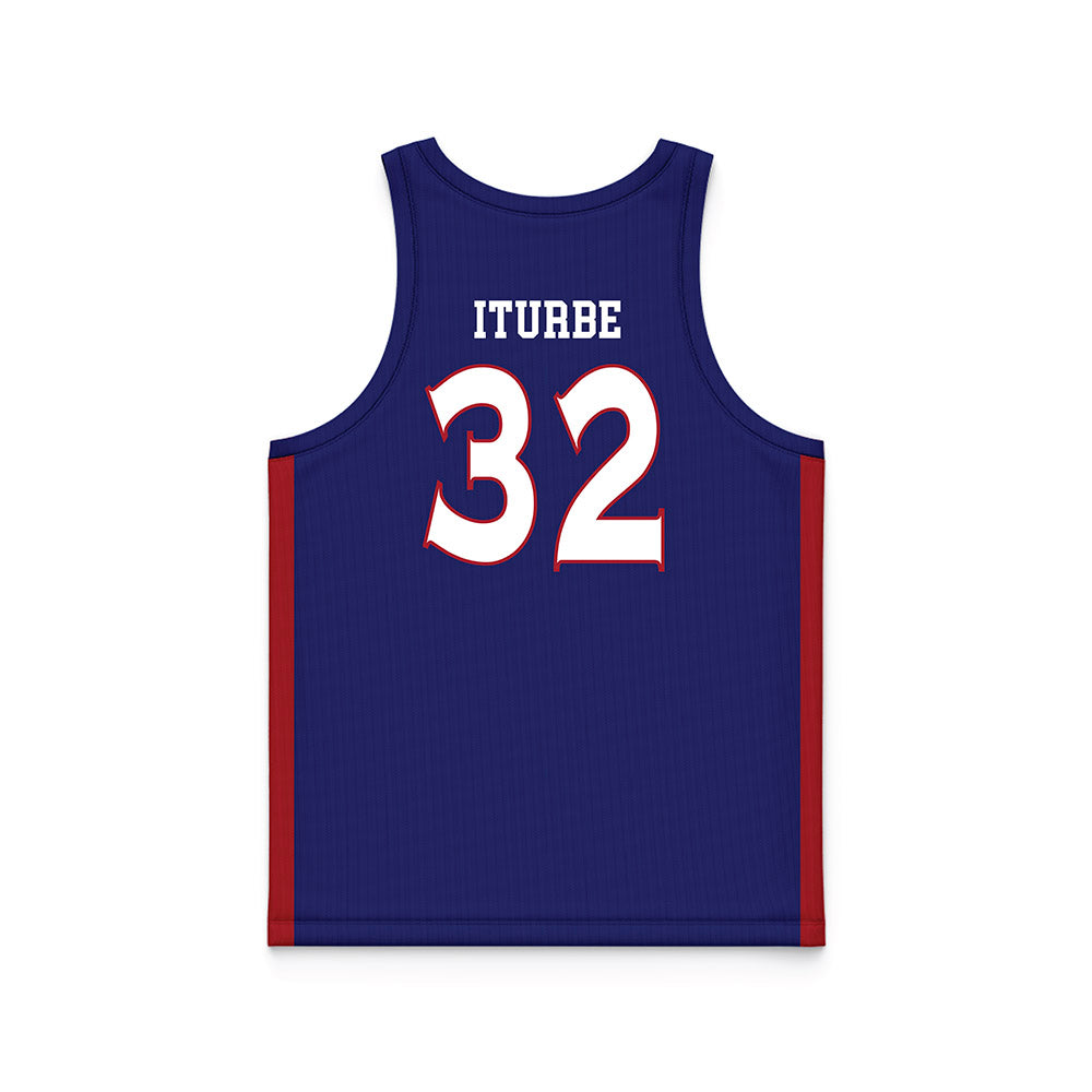 American - NCAA Men's Basketball : Julen Iturbe - Blue Basketball Jersey-1