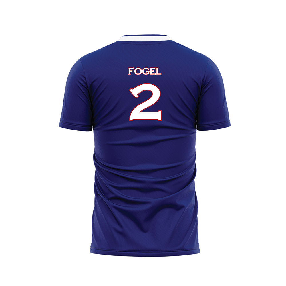 American - NCAA Men's Soccer : Jonah Fogel - Purple Soccer Jersey-1