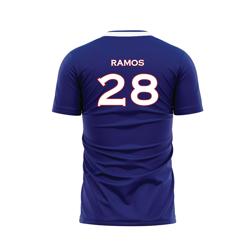 American - NCAA Men's Soccer : Brian Ramos - Purple Soccer Jersey-1