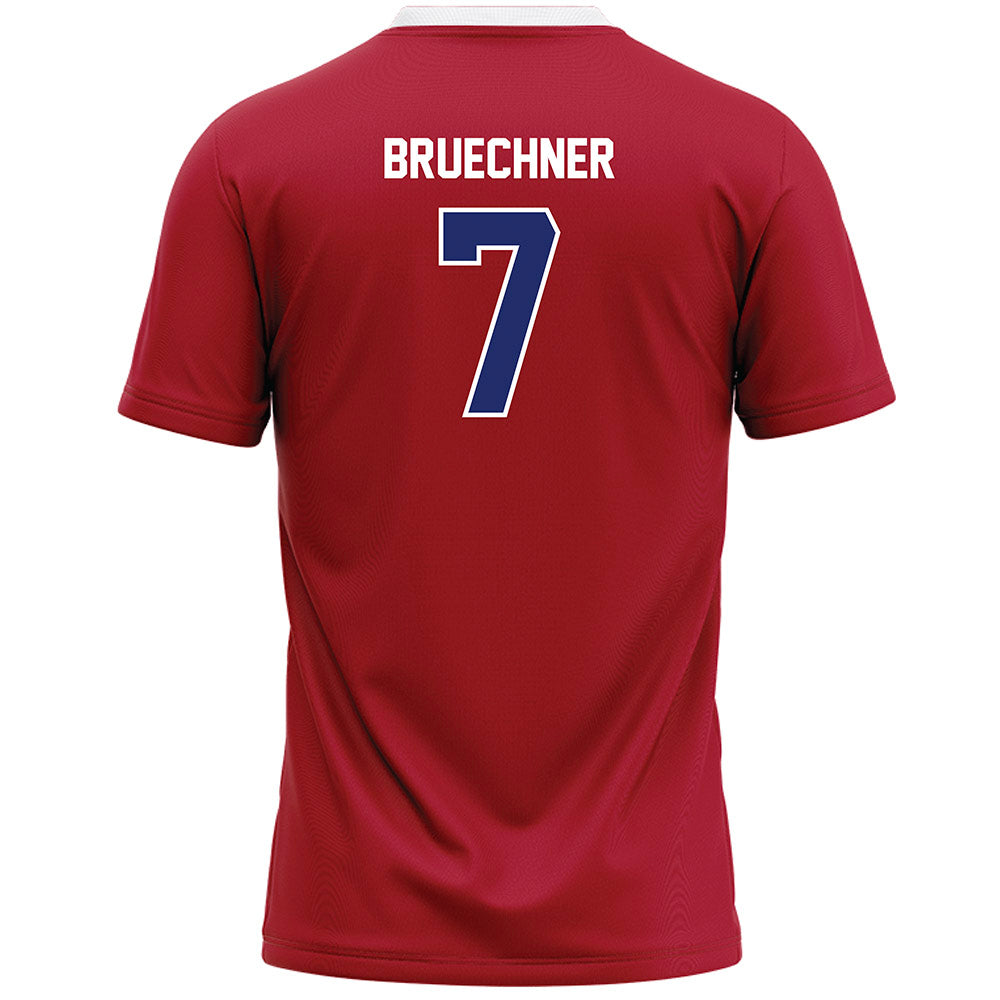 American - NCAA Women's Lacrosse : Kate Bruechner - Red Lacrosse Jersey -1